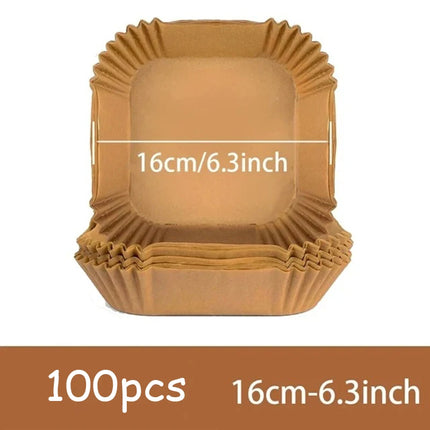 50- Pack Non-Stick Air Fryer Disposable Parchment Liners – Round, Eco-Friendly, Heat-Resistant