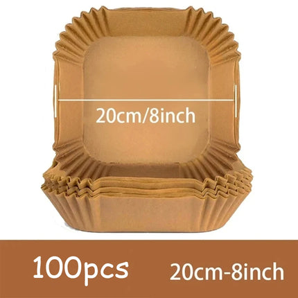 50- Pack Non-Stick Air Fryer Disposable Parchment Liners – Round, Eco-Friendly, Heat-Resistant