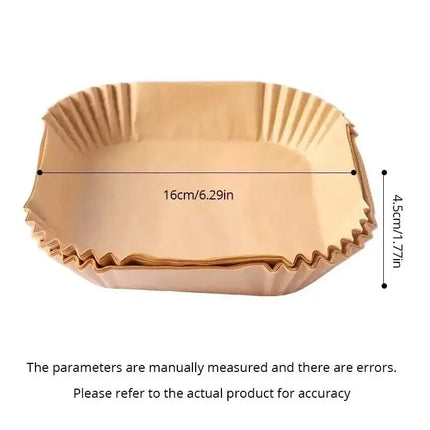50- Pack Non-Stick Air Fryer Disposable Parchment Liners – Round, Eco-Friendly, Heat-Resistant