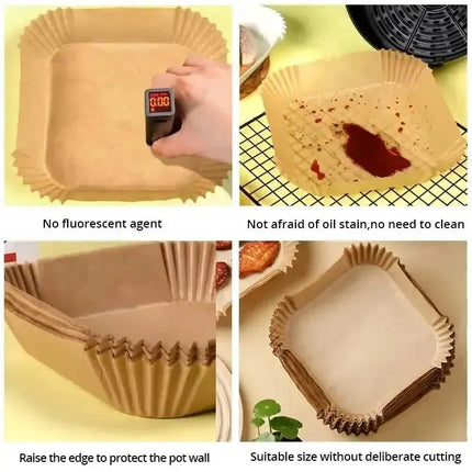 50- Pack Non-Stick Air Fryer Disposable Parchment Liners – Round, Eco-Friendly, Heat-Resistant