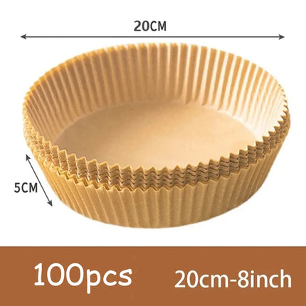 50- Pack Non-Stick Air Fryer Disposable Parchment Liners – Round, Eco-Friendly, Heat-Resistant