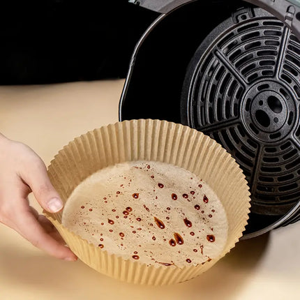 50pcs Round Air Fryer Disposable Non-Stick Paper Liners