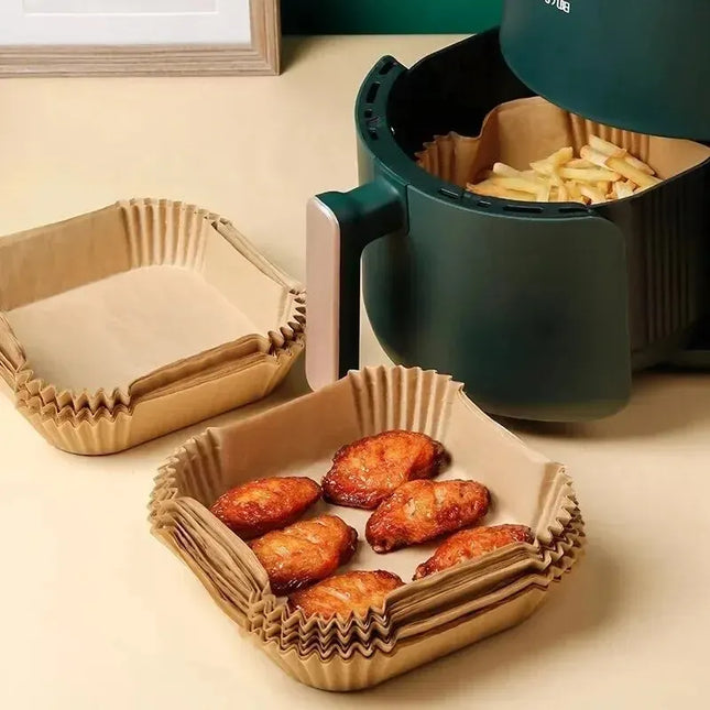 50- Pack Non-Stick Air Fryer Disposable Parchment Liners – Round, Eco-Friendly, Heat-Resistant