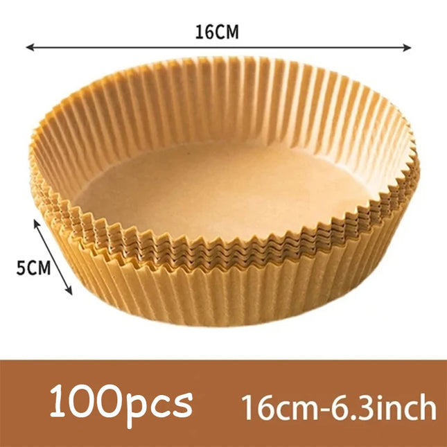 50- Pack Non-Stick Air Fryer Disposable Parchment Liners – Round, Eco-Friendly, Heat-Resistant