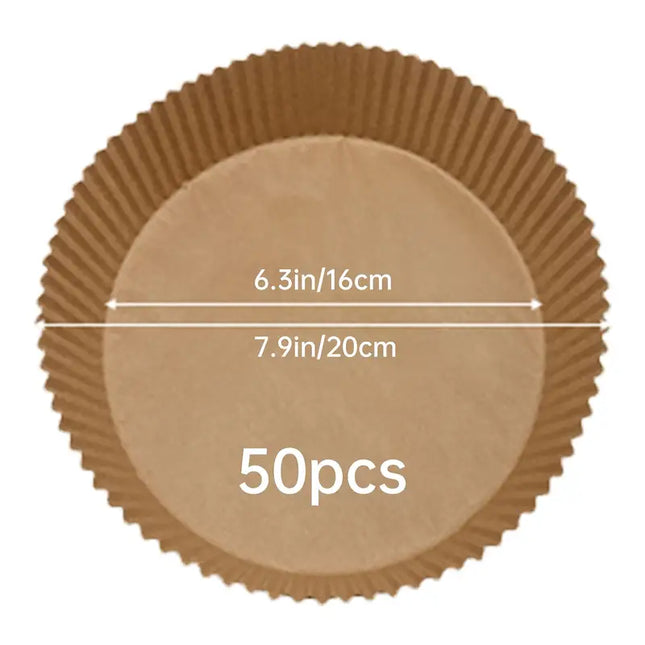 50pcs Round Air Fryer Disposable Non-Stick Paper Liners
