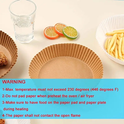 50pcs Round Air Fryer Disposable Non-Stick Paper Liners