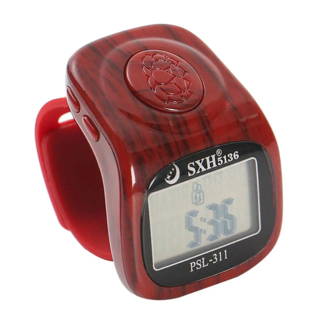 PHONEX Tally Counter Clicker : Multi-Channel Digital Finger Counter Tasbih with LED Beep Sound Time Clock & Reset Button - Premium Quality Dhikr Counter & Tasbeeh Counter (Maroon)